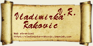Vladimirka Raković vizit kartica